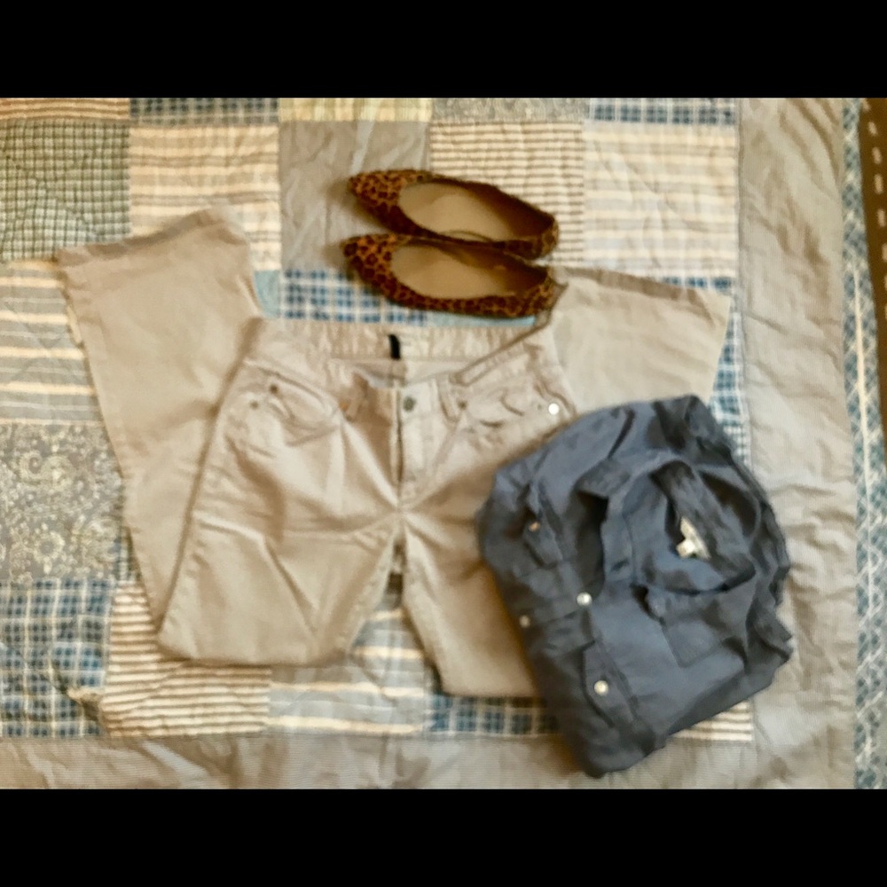 Ann Taylor Denim Modern Boot Grey Pant